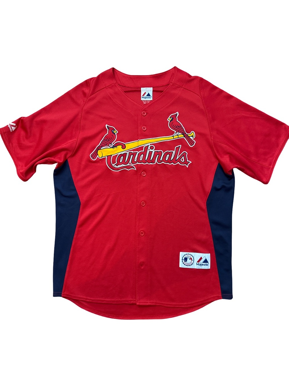 Vintage Majestic St Louis Cardinals Baseball Jersey Men’s Size XL Red & Navy MLB - Picture 2 of 10